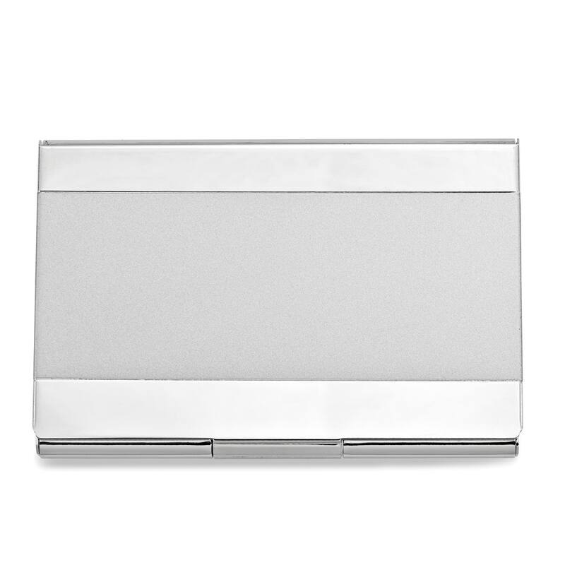 Curata Nickel-Plated Matte and Polished Business Card Case