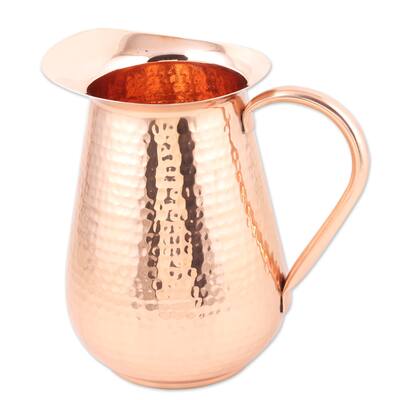 Novica Handmade Traditional Allure Copper Pitcher