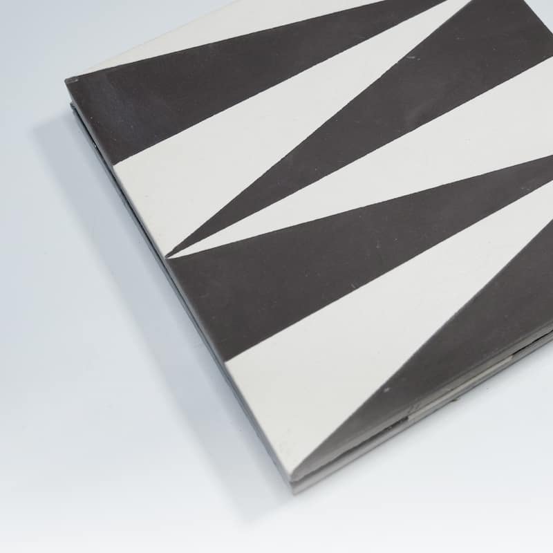 Tiznit Handmade Cement 8x8 Tile in White/Black
