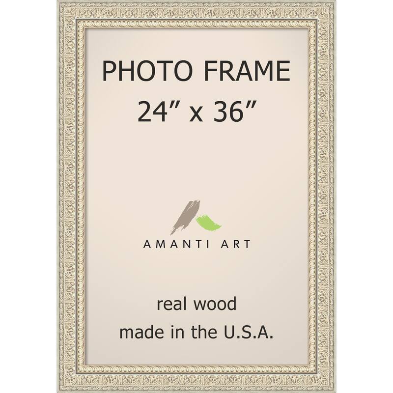 Fair Baroque Cream Ornate Raised Pattern Picture Frame - 24x36-inch