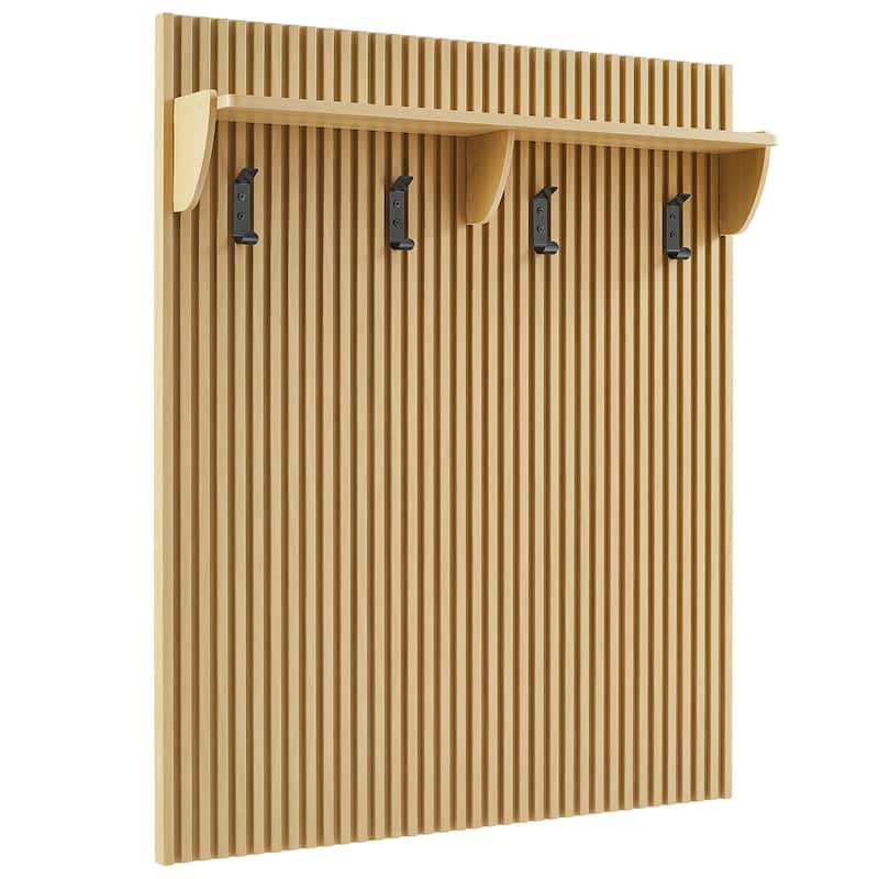 Render Fluted 3-in-1 Hall Tree With Storage Bench and Coat Rack
