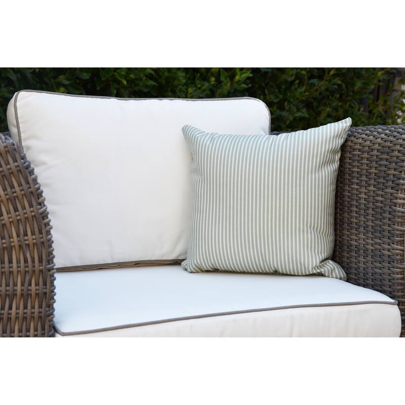 18 x 18 inch Ticking Stripe Outdoor Pillow