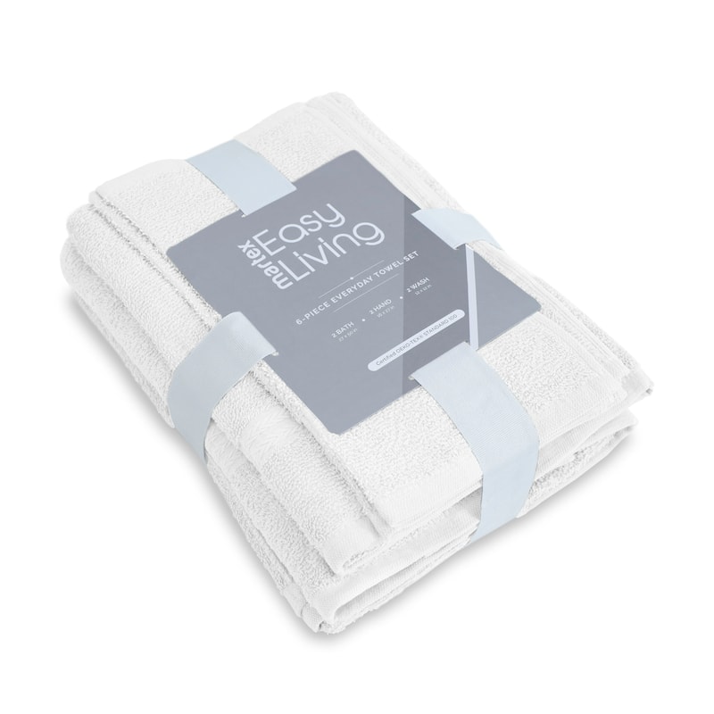 Superior Miami 100% Cotton 6-Piece Towel Set - Lightweight & Quick Drying