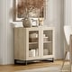 preview thumbnail 32 of 62, WAMPAT Multifunctional Sideboard Buffet Cabinets with Glass Doors, Modern Sideboard with Adjustable Shelf, Coffee Bar Cabinet 1PCS - Beige