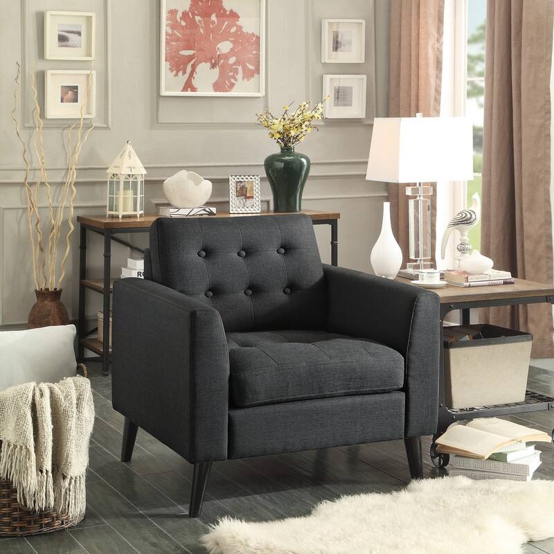 Moser Bay Estrella Tufted Accent ArmChair 29 inches Wide - Charcoal