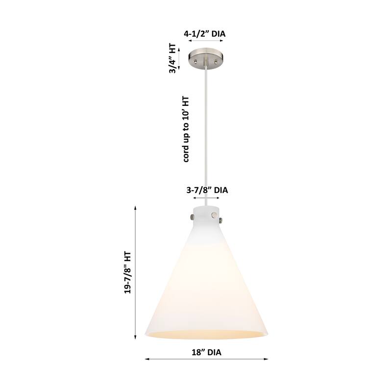 Innovations Lighting Downtown Urban - Newton Cone - 1 Light 18" Stem Hung Arched-Frame Pendant