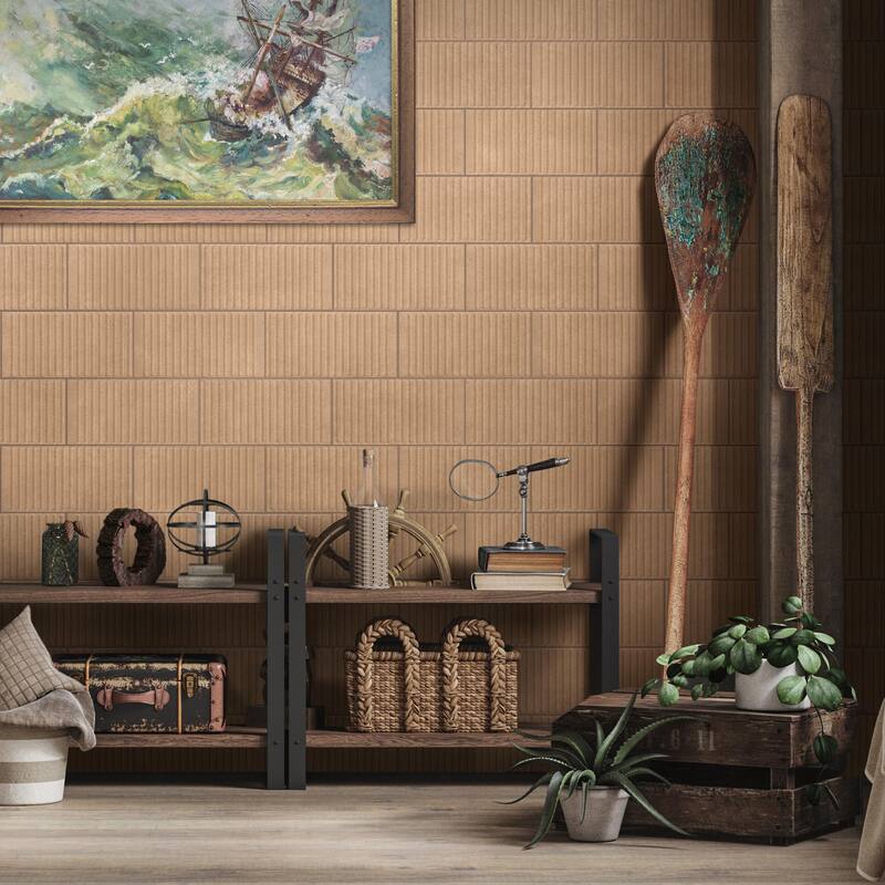 Merola Tile Kings Loft Clay 7-7/8" x 15-3/4" Ceramic Wall Tile - Case (12 Tiles)