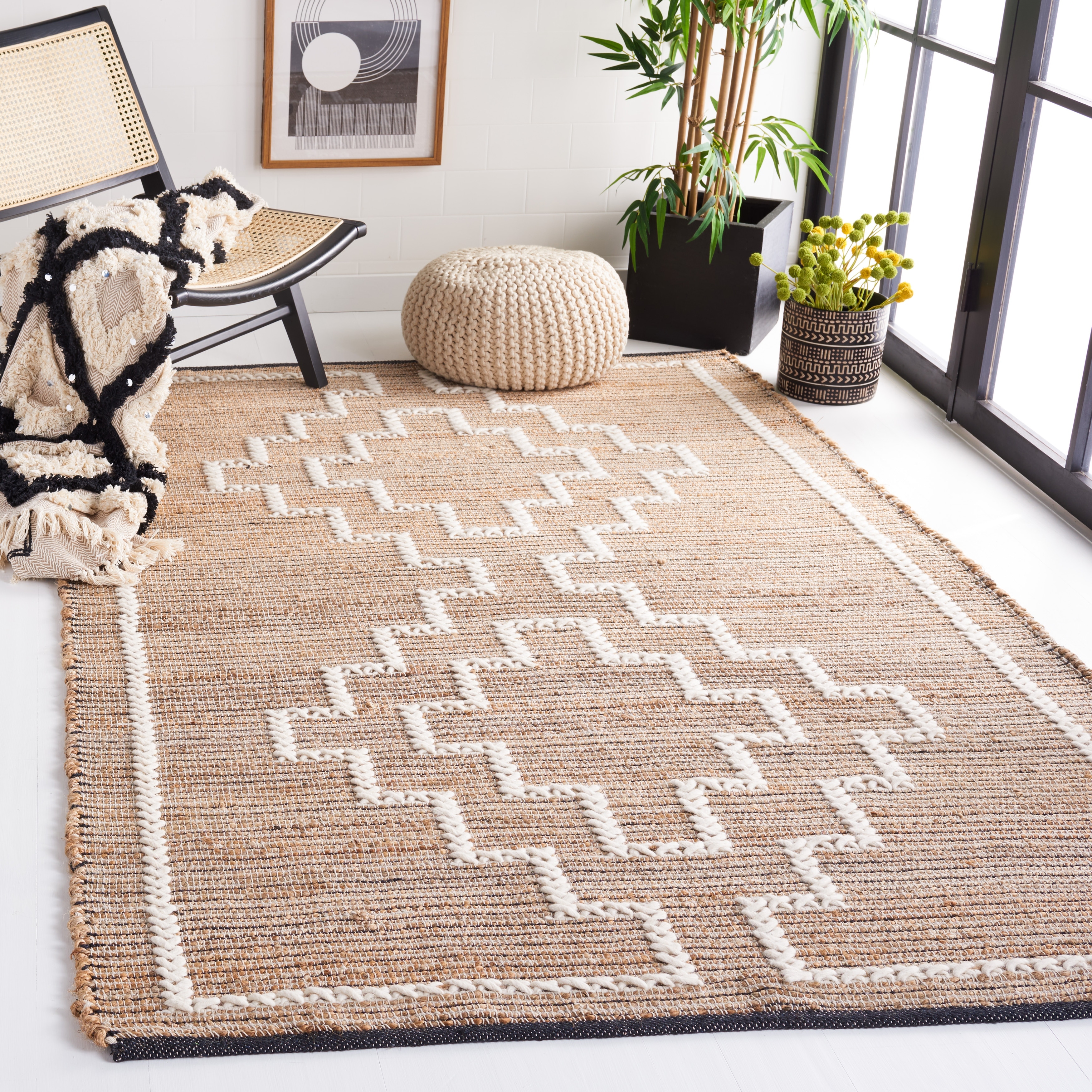 SAFAVIEH Handmade Flatweave Natural Fiber Isabeau Jute & Wool