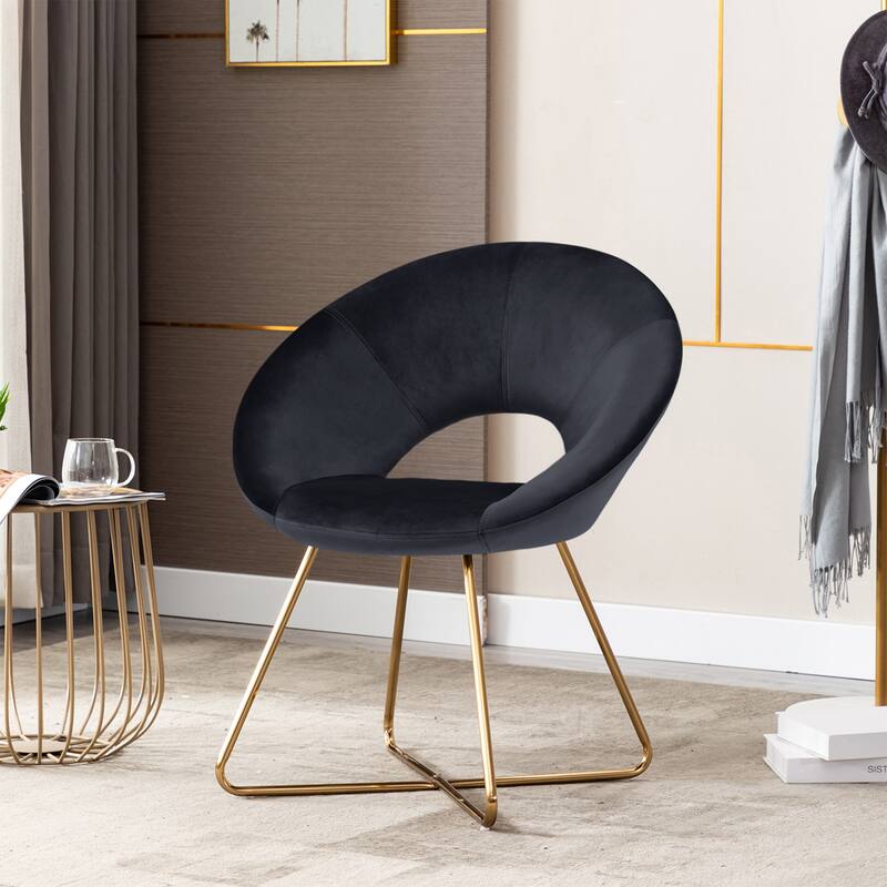 Modern Velvet Upholstered Accent Chair Vanity Leisure Chair