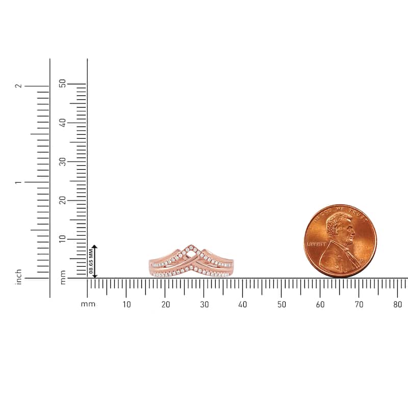 1/8ct TDW Diamond Contour Wedding Band in 10K Gold for Women