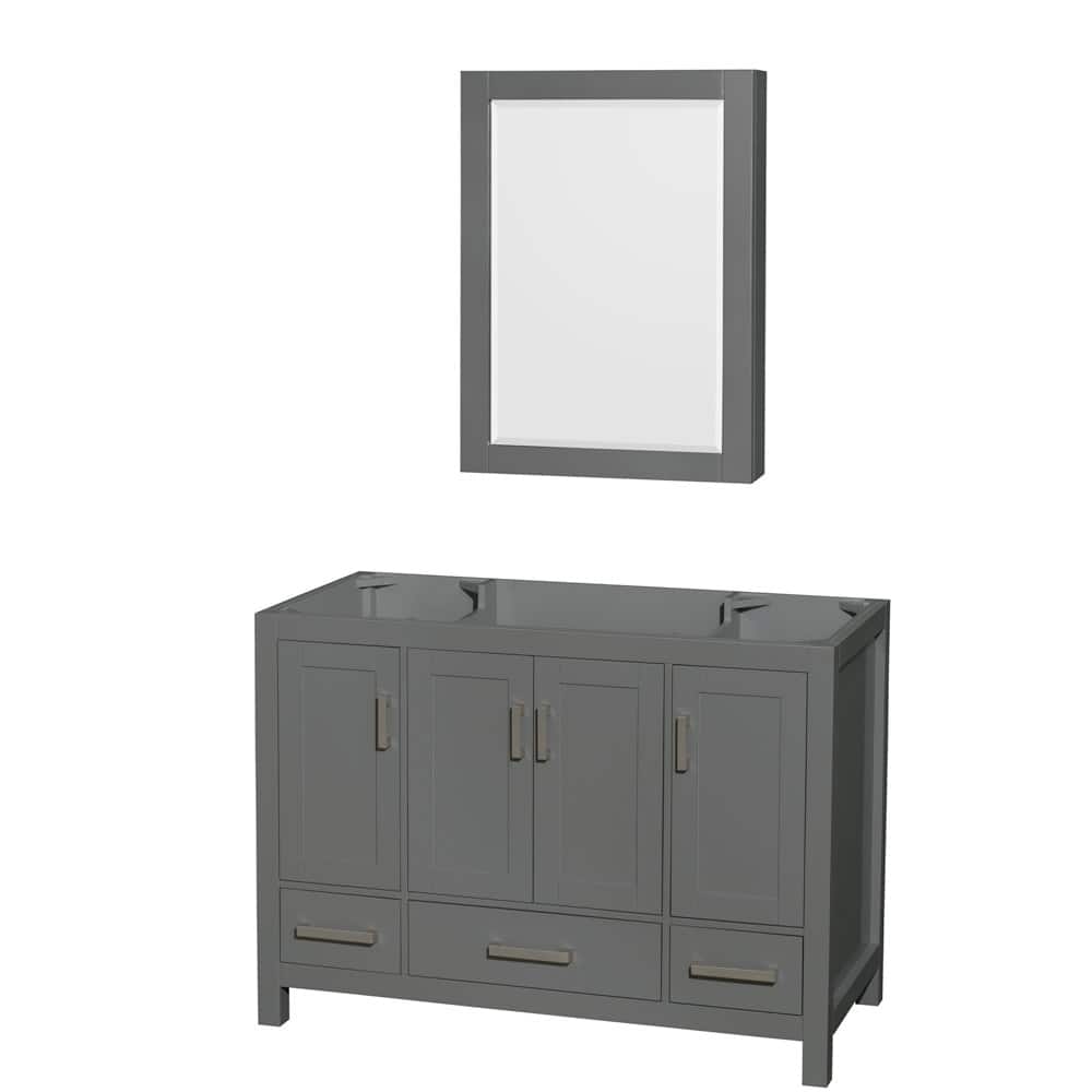 Wyndham Collection Sheffield 48" Hardwood Vanity Cabinet and Medicine
