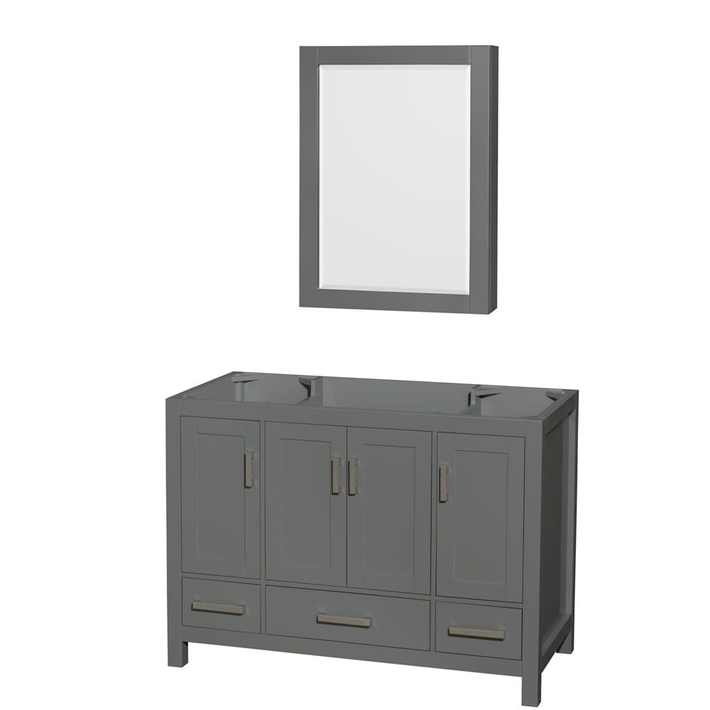 Wyndham Collection Sheffield 48" Hardwood Vanity Cabinet and Medicine