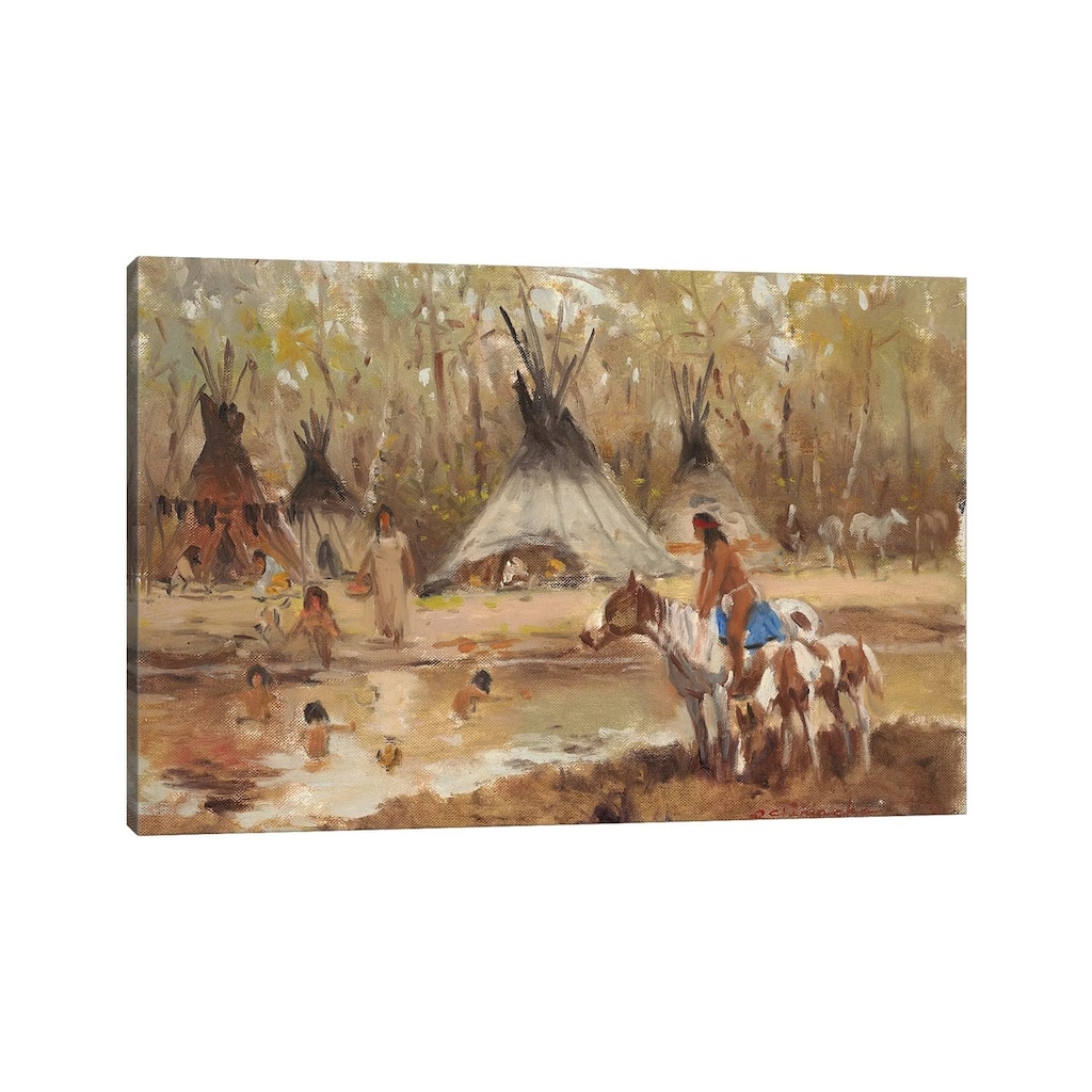 iCanvas "Sioux Camp" by Ernest Chiriacka Canvas Print