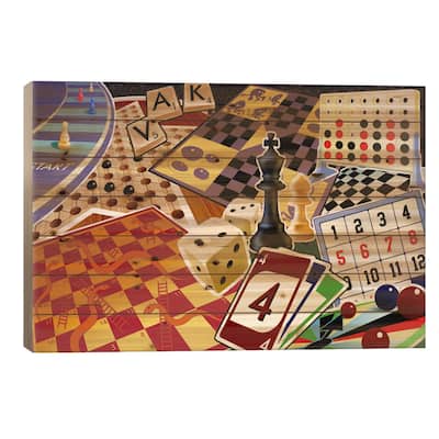 Board Games Print On Wood by Unknown Artist - Multi-Color
