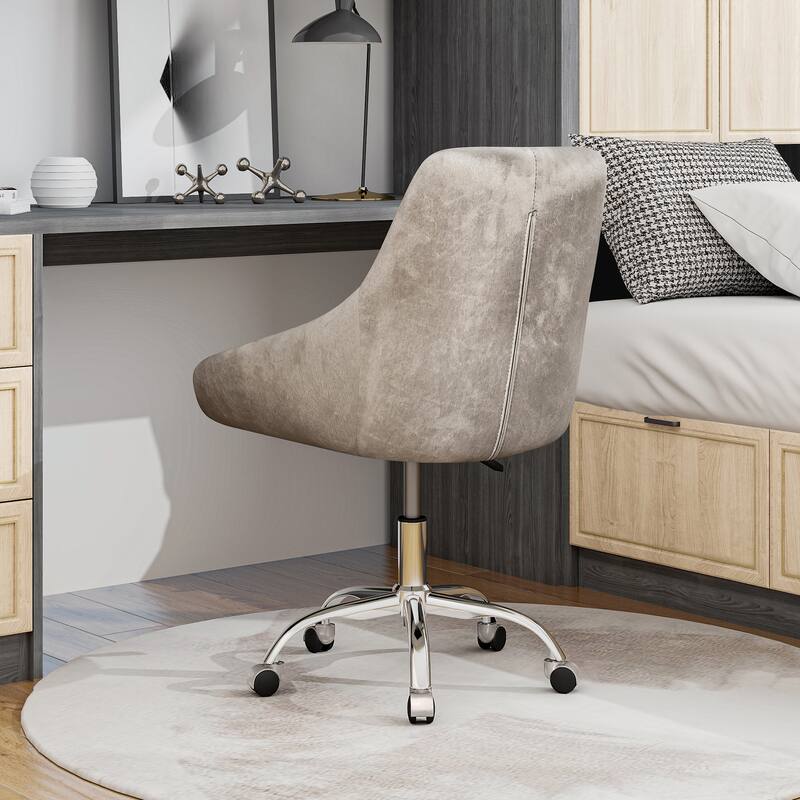 Modern Adjustable Height Velvet Dining Chair with Wheels Set of 1.