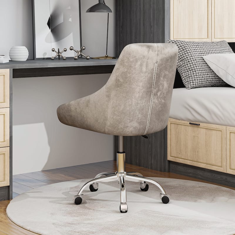 Modern Velvet Upholstered Dining Chair with Chrome Legs