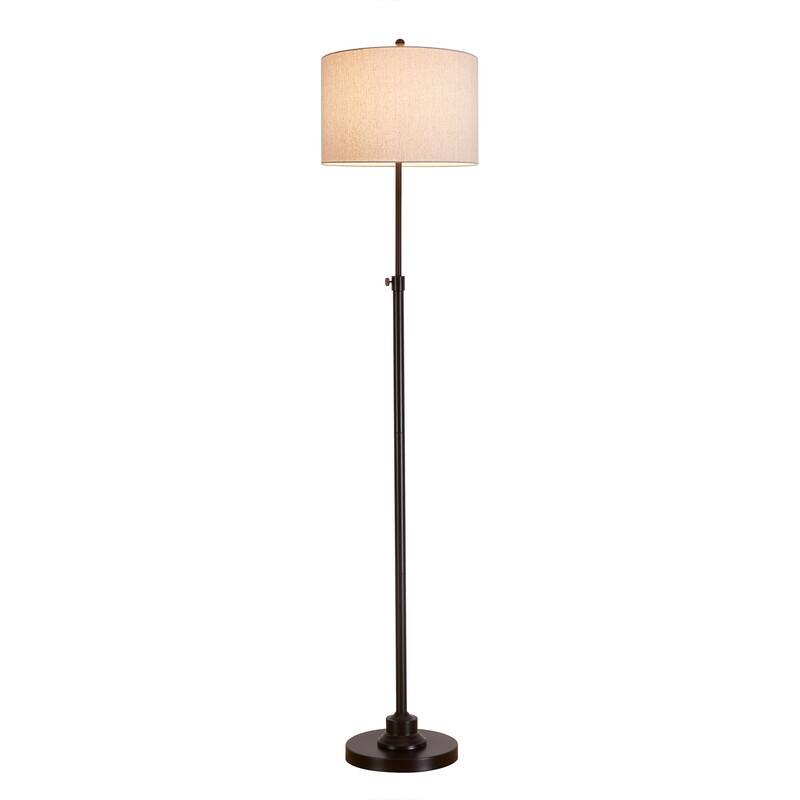 KAWOTI 63.5" Standard Adjustable Floor Lamp with Fabric Linen Shade