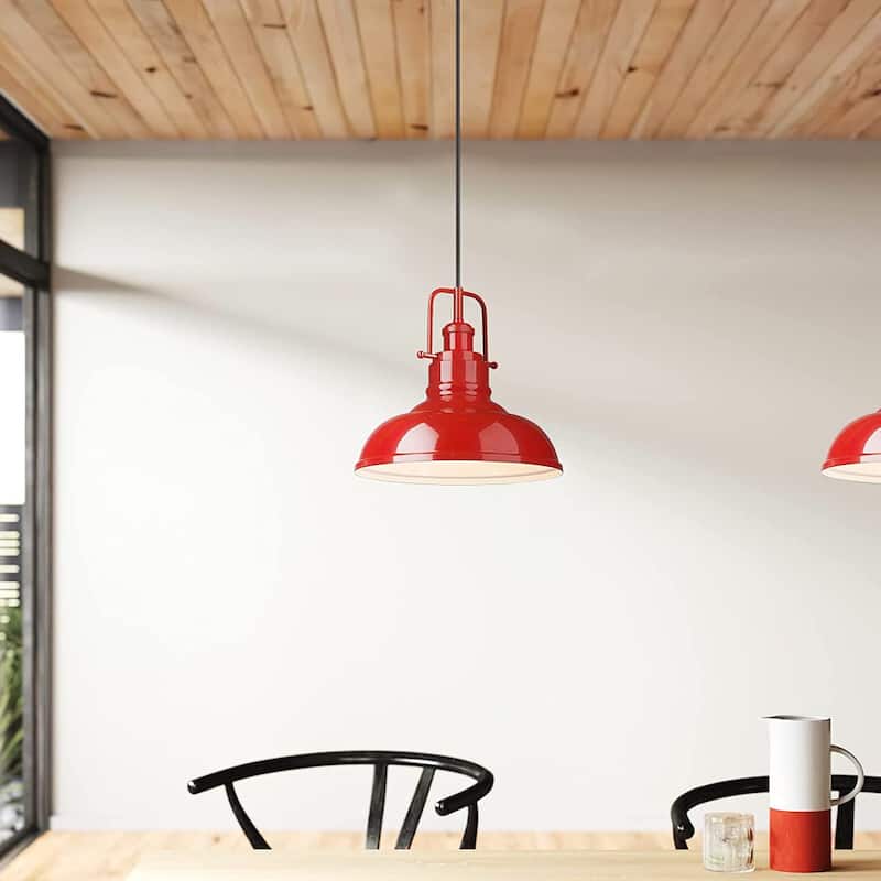 2 Pack Modern Pendant Lights with Metal Dome Lampshade