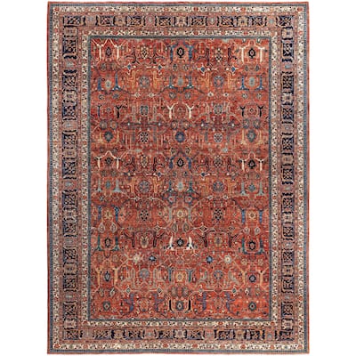Serapi One-of-a-Kind Hand-Knotted Area Rug - Orange - 10' 0" x 13' 9"