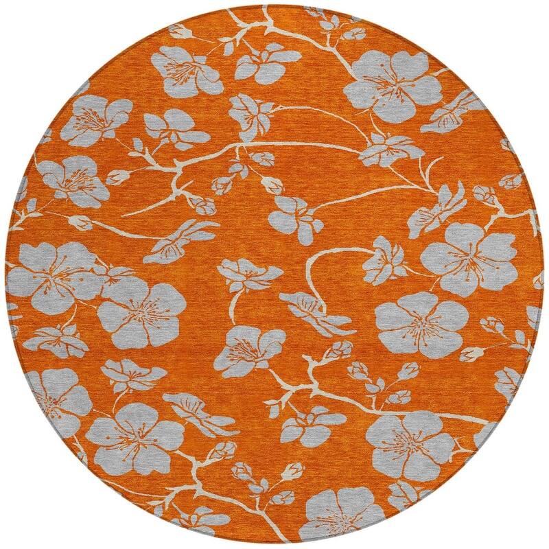 HomeRoots Floral Transitional Rectangle Outdoor Rug