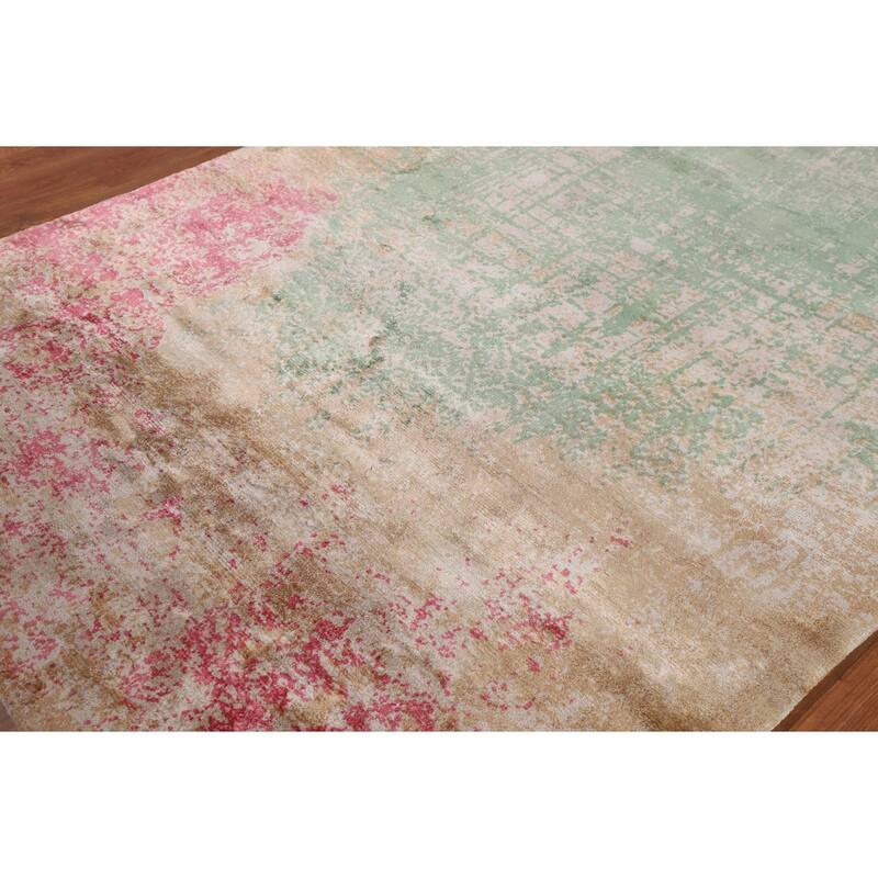 Contemporary Abstract Indian Area Rug Handmade Wool Carpet - 5'7"x 7'10"