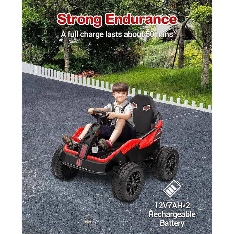 24V Kids Electric Car with Parent Control, 200W 4x4 Ride On Toy for Big Kids,4 Wheeler ATV