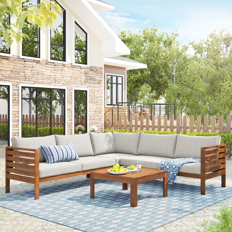 Wood Structure Outdoor Sofa Set