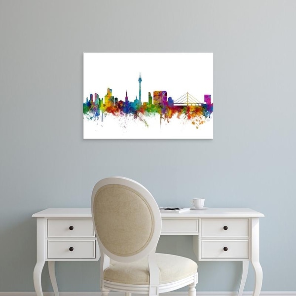 Easy Art Prints Michael Tompsett's 'Dusseldorf Germany Skyline' Premium Canvas Art