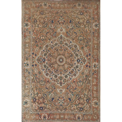 Floral Bakhtiari Persian Vintage Area Rug Hand-Knotted Wool Carpet - 7'0" x 10'5"
