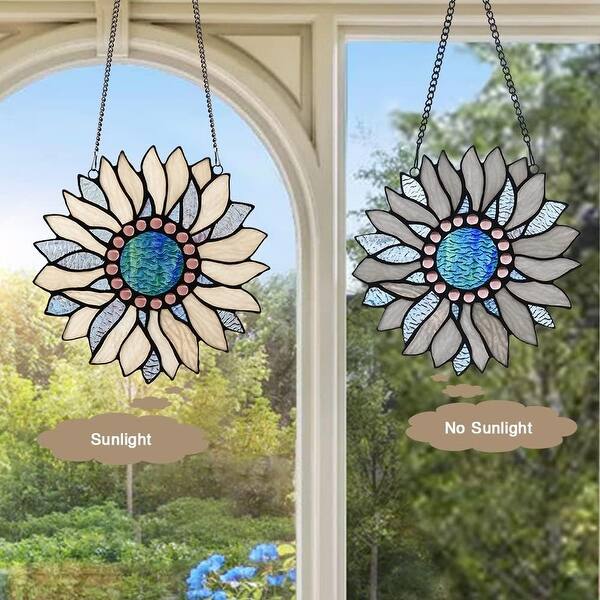 Large Size Sunflower Stained Glass Window Hangings Bed Bath & Beyond