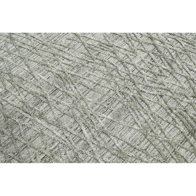 Hand Made Loop n Cut Pile 100% Wool Modern Oriental Area Rug Gray - 4' x 5' 11''