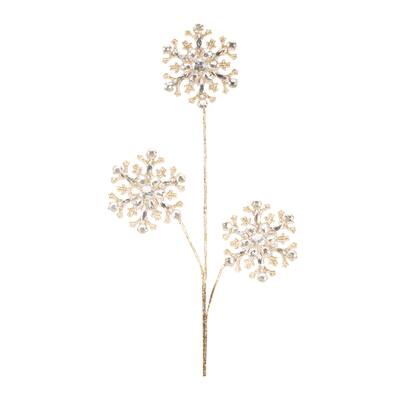 Jeweled Snowflake Spray (Set of 2) - N/A