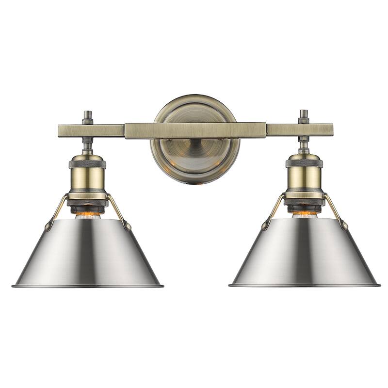 Orwell 2-light Bath Vanity - Aged Brass with Pewter