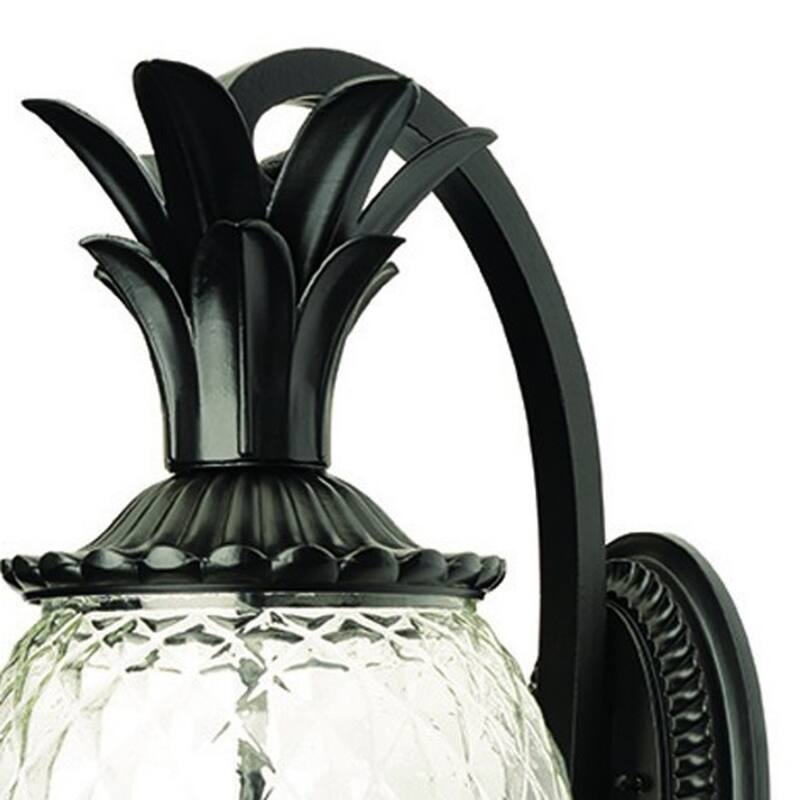 Aluminum Flush Mount Light with Pineapple Glass Shade3 Light LED - 12.50” x 9.50” x 21.75” (D x W x H)