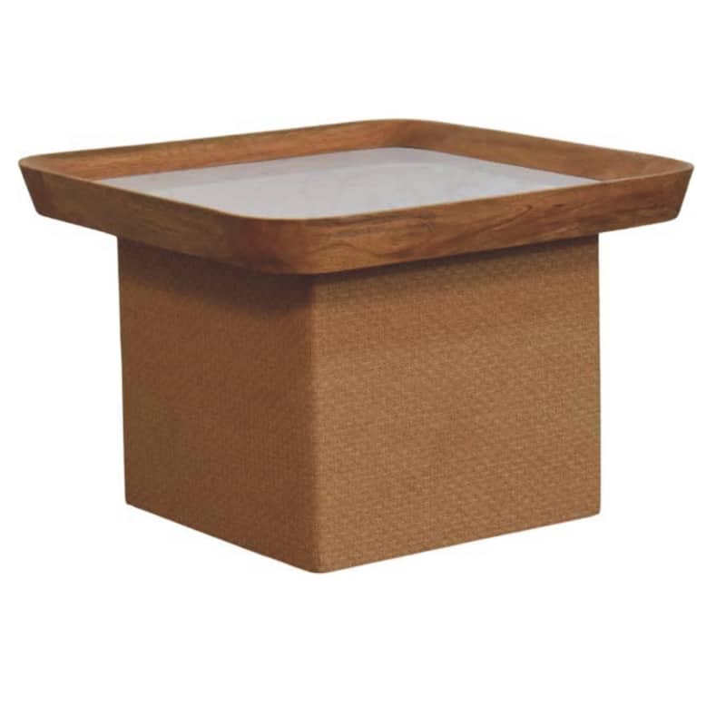 Artisan Furniture Solid Wood Marble Top Chatai Coffee Table , Brown