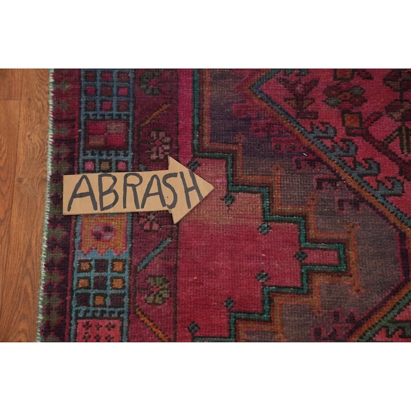 Hand Knotted Oriental 100% Wool Carpet Traditional Tribal Pink Ardebil Runner Rug - 9' 11'' X 3' 6''