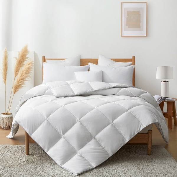 All Season White Goose Down Comforter Duvet Insert, King - Medium Weight