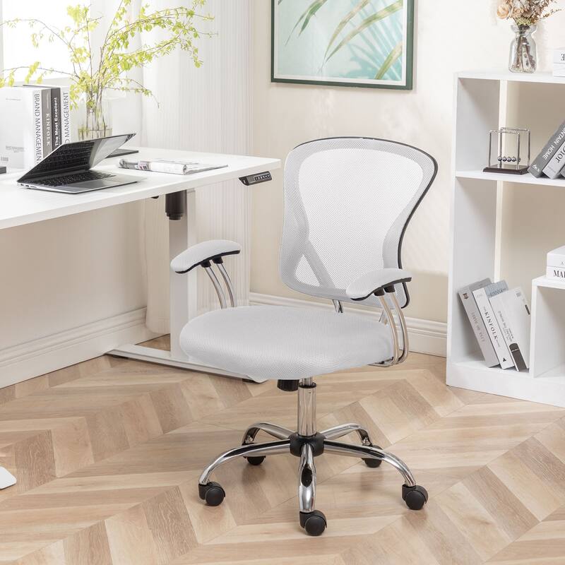 Porthos Home Guin Mesh Ergonomic Office Chair with Chrome Roller Base