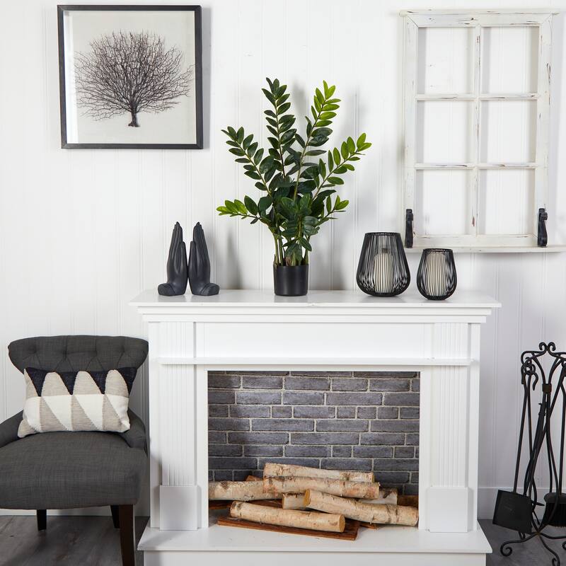 3' Zamioculcas Artificial Plant with Black Pot