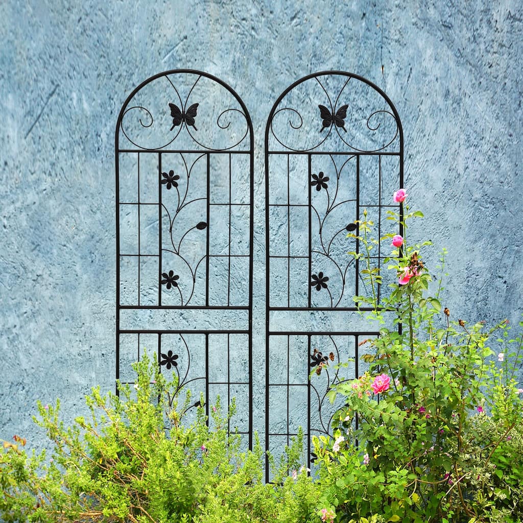 2 Pack Metal Garden Trellis 71" x 19.7" Rustproof Trellis for Climbing Plants Outdoor Flower Support