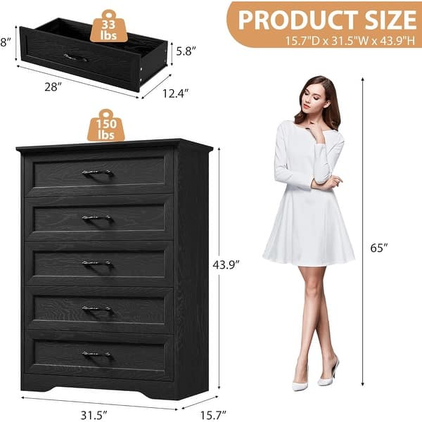 princess polly baby blue dress Black 5 Drawer Dresser for Bedroom, Tall Wooden Chest of Drawers with Metal  Handle, Farmhouse Storage Organizer - Bed Bath & Beyond
