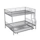 preview thumbnail 8 of 14, Industrial Modern Full XL over Queen Metal Bunk Bed with Trundle, Save Space or Split Into 2 Beds, Crafted For Safety, Silver