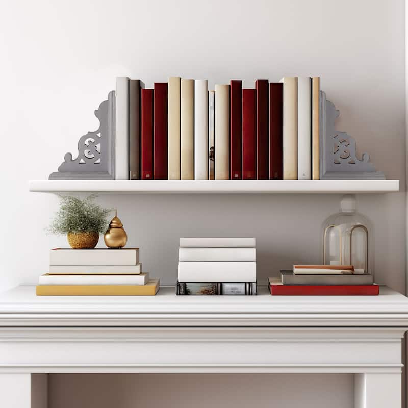 American Art Decor Heavy Duty Wood Bookends for Books/CDs/Vinyls