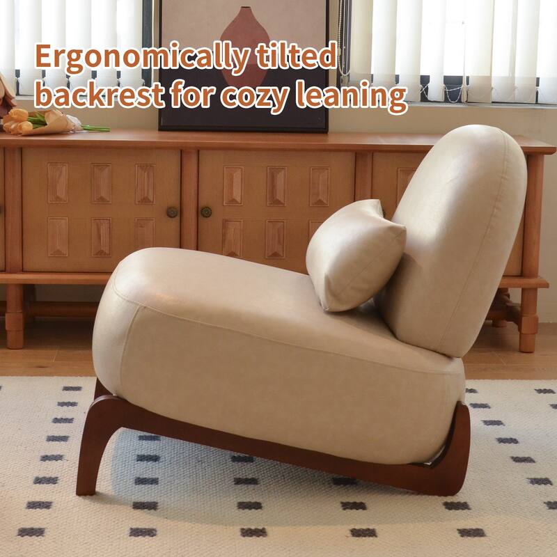 Accent Chair with Solid Wood Legs