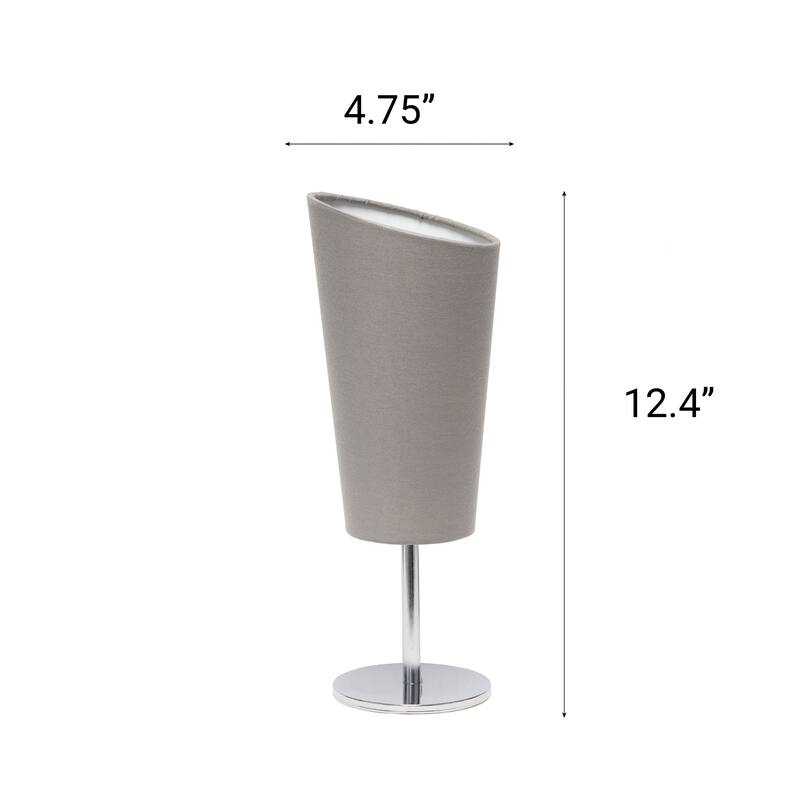 Metal Table Lamp with Slanted Shade - 12.5" - Gray