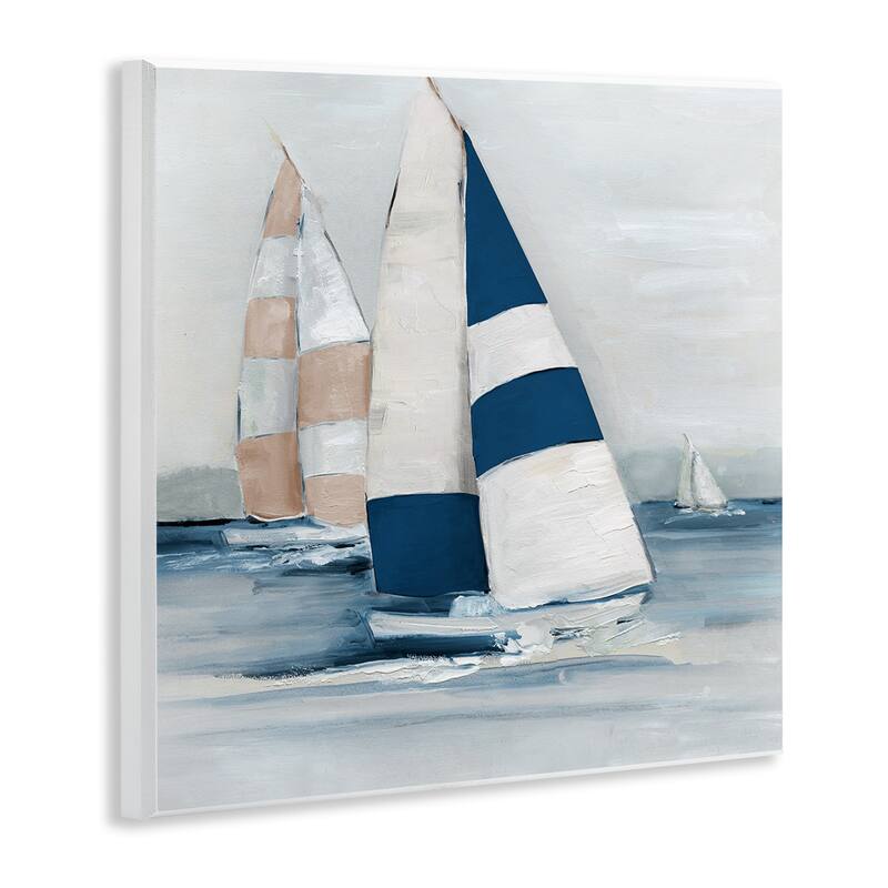 Stupell Striped Sailboat Voyage Wall Plaque Art Design By Sally Swatland