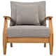 SAFAVIEH Couture Freida Wood Patio Arm Chair - 31.4" W x 35.6" L x 32.6" H - 31"W x 36"D x 33"H