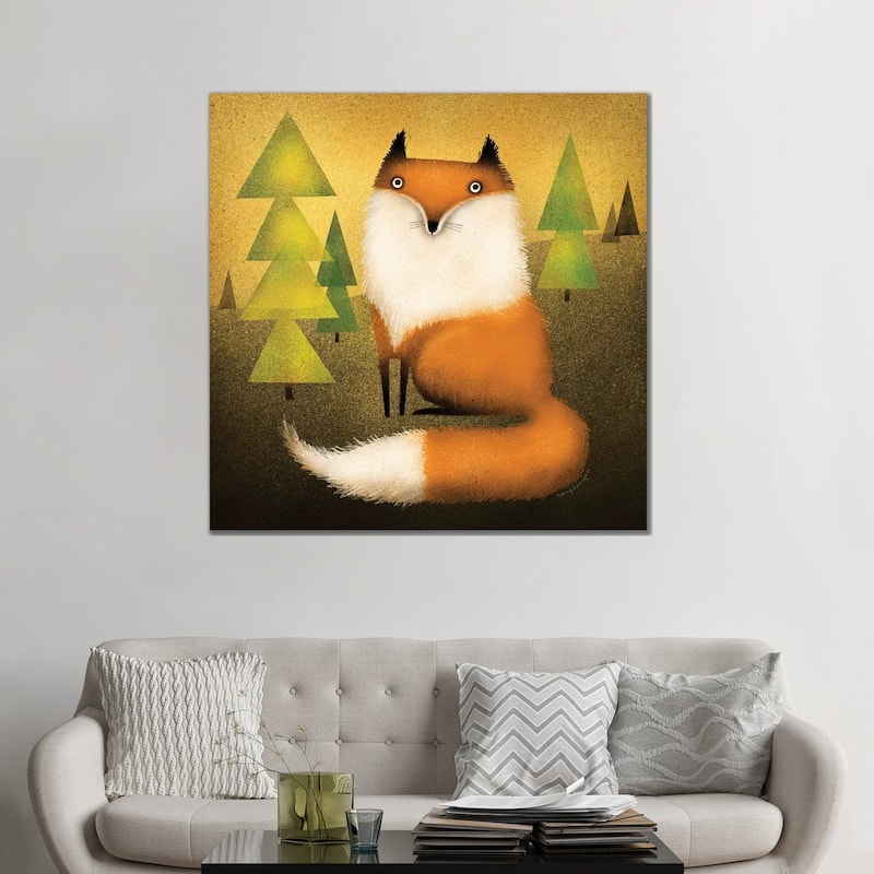iCanvas "Fox In Woods" by Terry Runyan Canvas Print