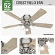 preview thumbnail 5 of 16, Hunter 52" Crestfield Low Profile Ceiling Fan with 3-Light LED Light Kit and Pull Chain - Casual, Farmhouse, Rustic