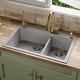 preview thumbnail 2 of 81, Karran Drop-In Quartz 33 in. 1-Hole 60/40 Double Bowl Kitchen Sink Kit